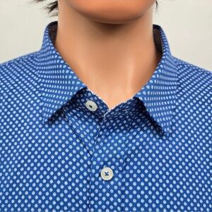 BRAND NEW NWOT Bugatchi Blue Geometric Button Down Shirt